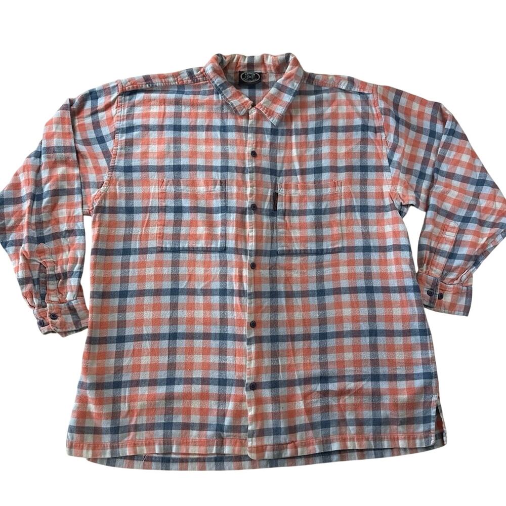Vintage Cross Colours plaid flannel button down shirt Relaxed dual patch pockets